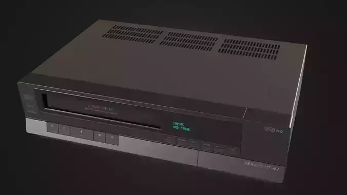 Old VHS recorder VCR 02 Low-poly 3D model
