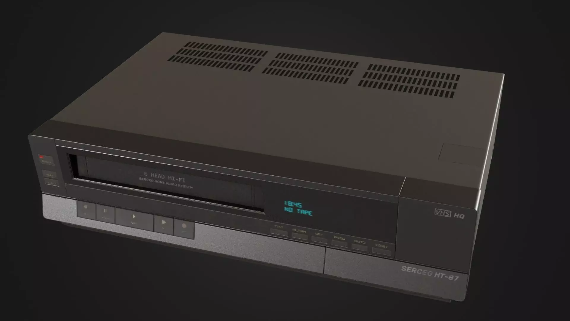 Old VHS recorder VCR 02 Low-poly 3D model_0