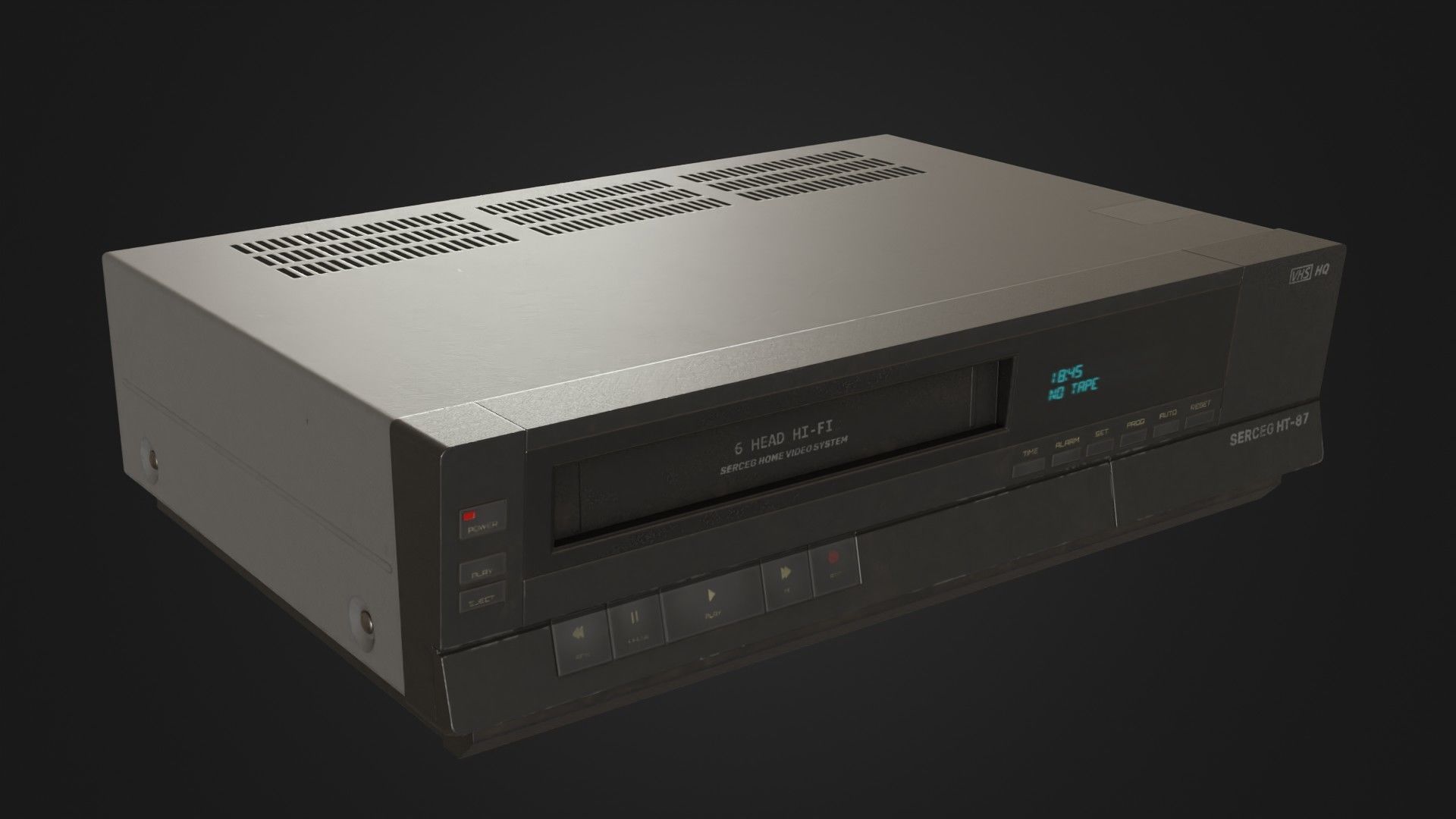 Old VHS recorder VCR 02 Low-poly 3D model_5