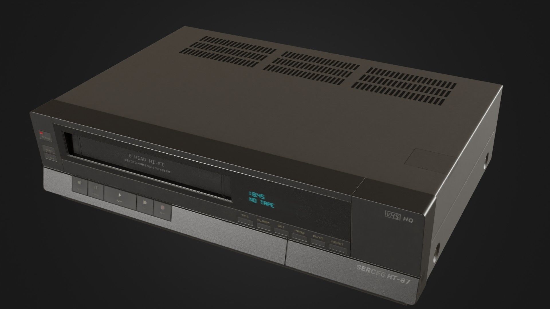 Old VHS recorder VCR 02 Low-poly 3D model_38