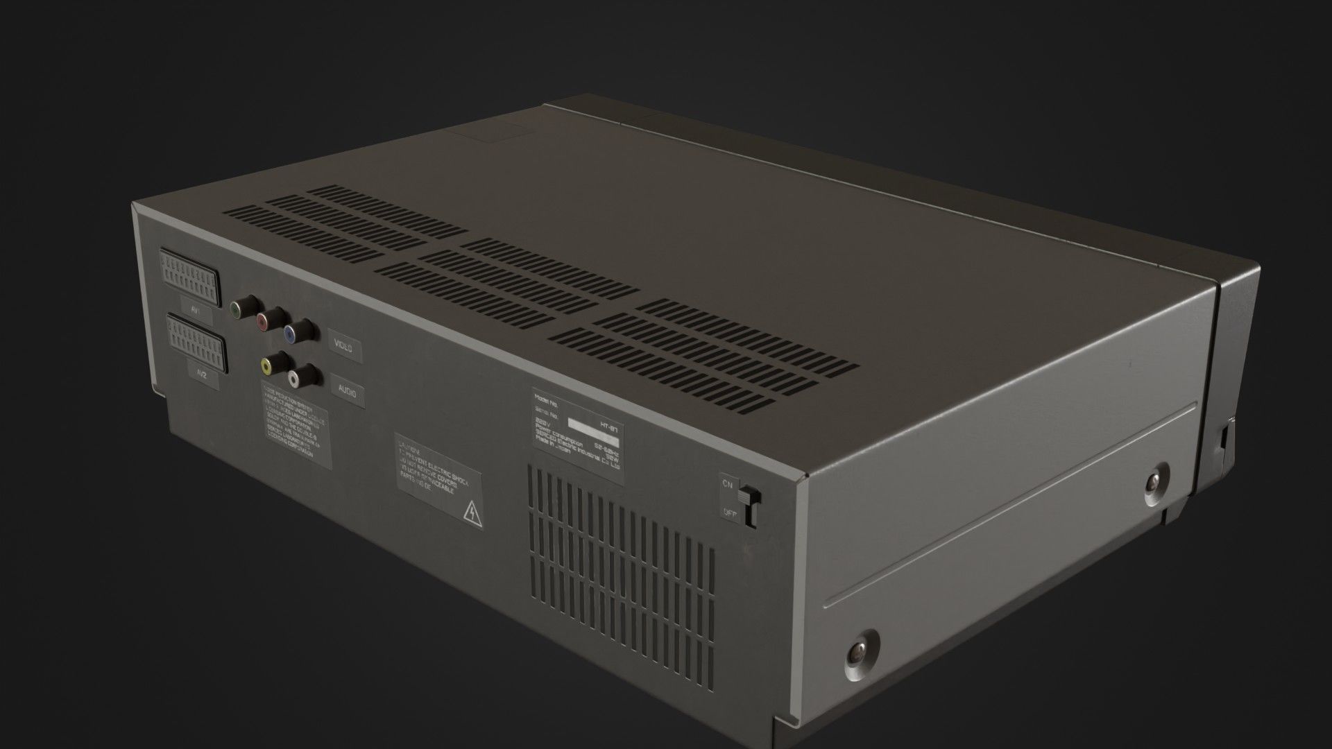 Old VHS recorder VCR 02 Low-poly 3D model_16