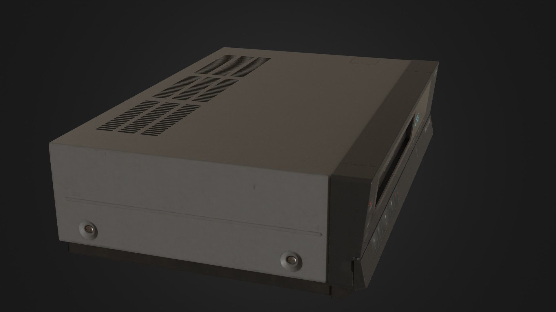 Old VHS recorder VCR 02 Low-poly 3D model_9