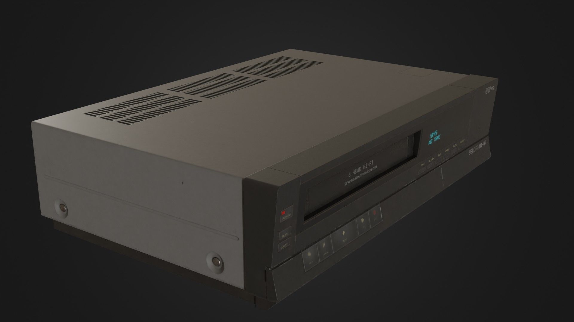 Old VHS recorder VCR 02 Low-poly 3D model_7