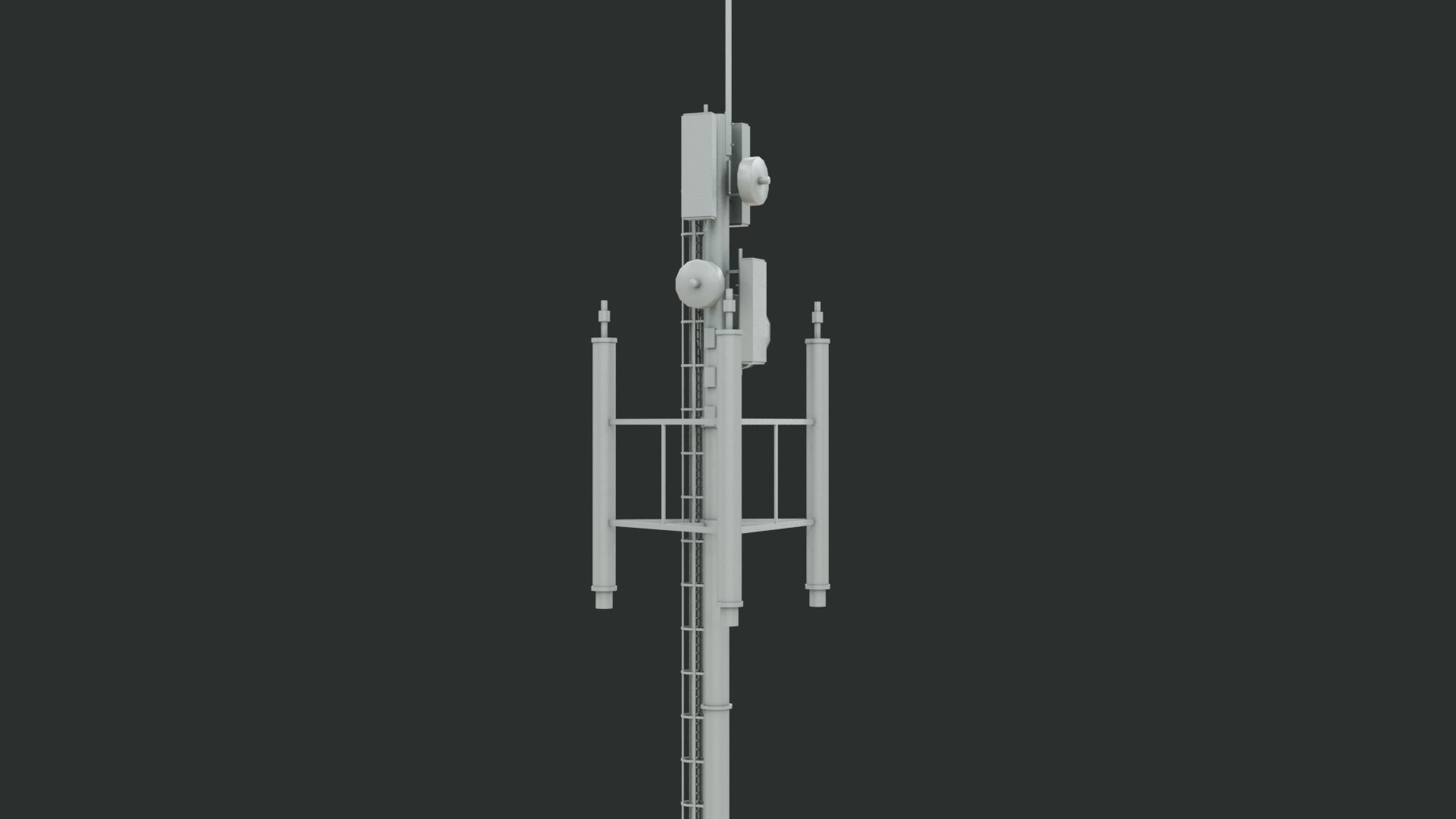 Sci-Fi Antenna Set Low-poly 3D model_3
