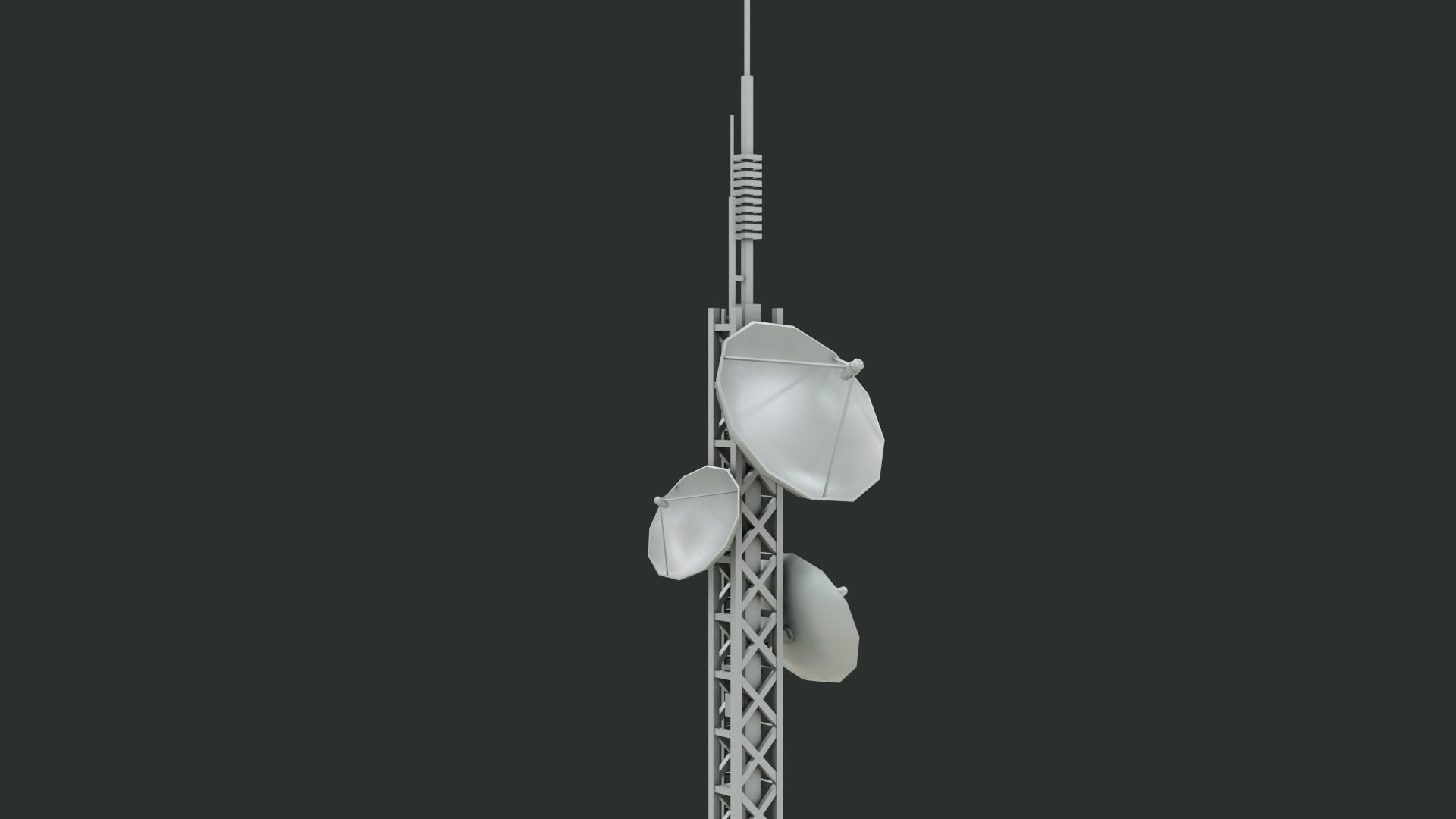 Sci-Fi Antenna Set Low-poly 3D model_7