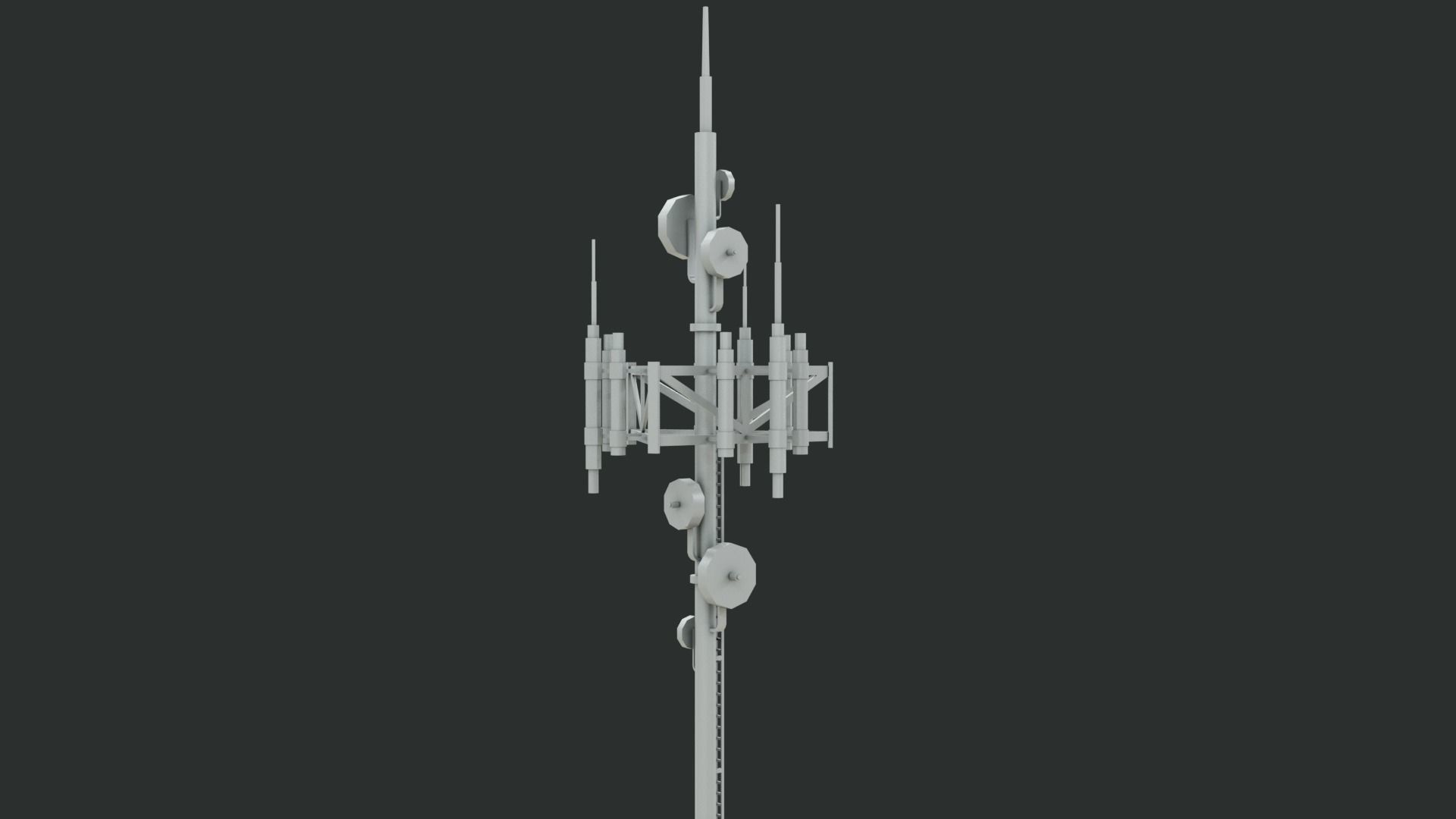 Sci-Fi Antenna Set Low-poly 3D model_6