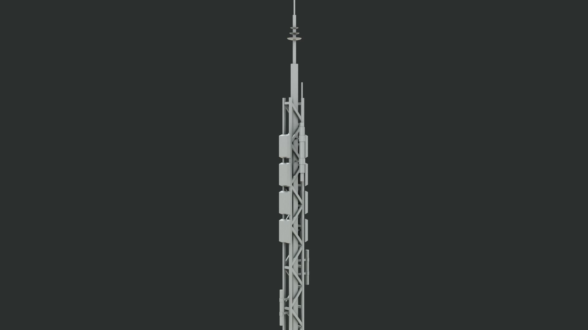 Sci-Fi Antenna Set Low-poly 3D model_5