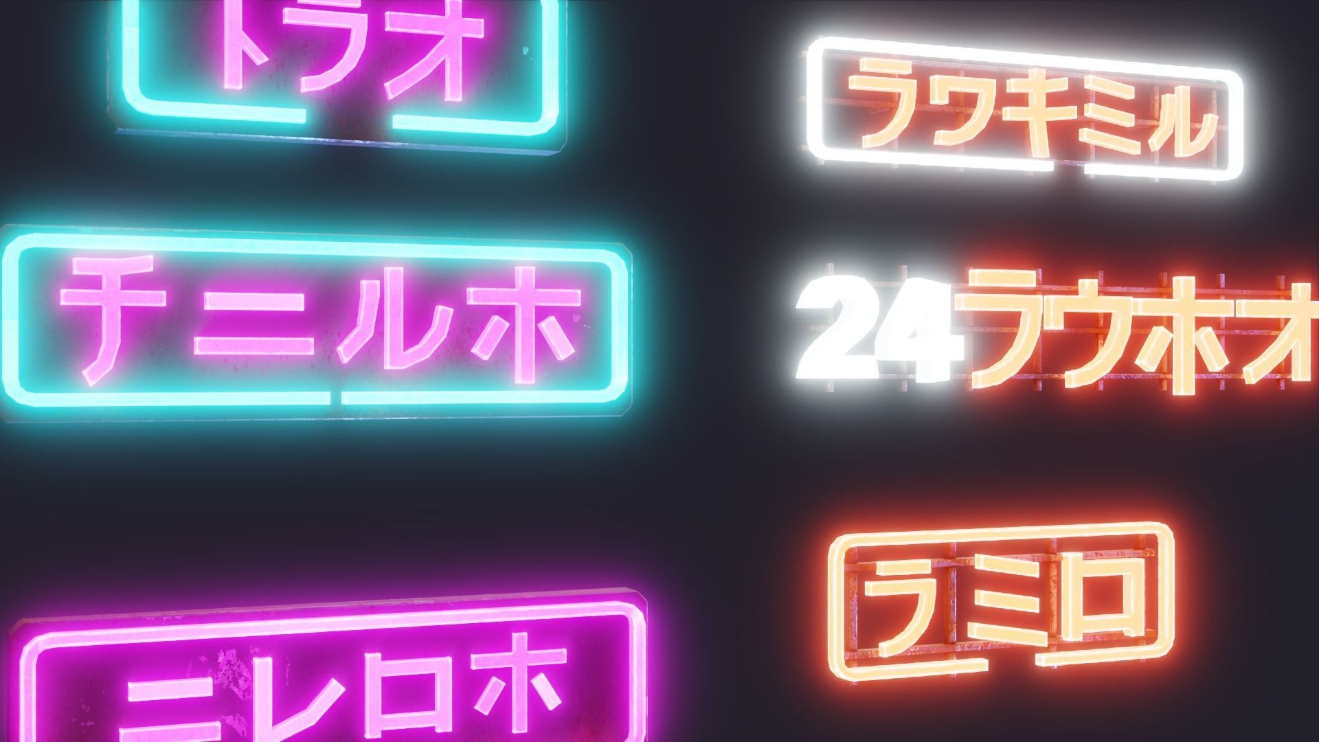 Neon Sign Low-poly 3D model_5