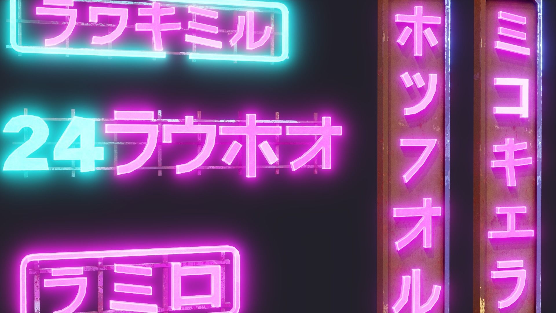 Neon Sign Low-poly 3D model_6