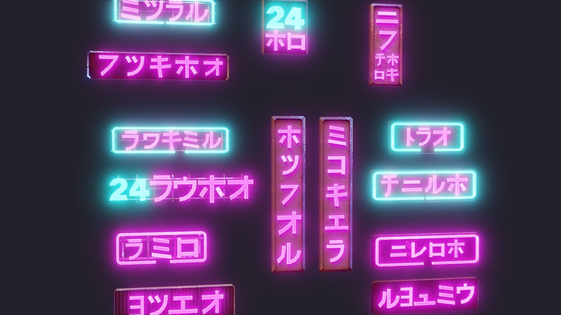Neon Sign Low-poly 3D model_2