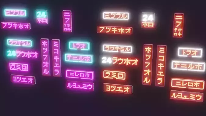 Neon Sign Low-poly 3D model