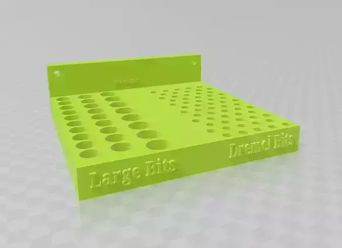 Large Drill bits and Dremel Bits shelf 3D print model
