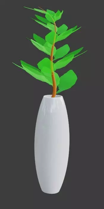 Flowervase plant in vase 3D model_0