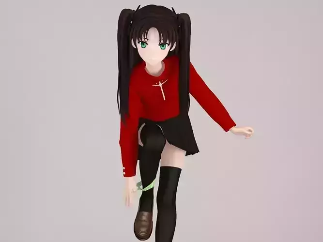 Rin Tohsaka anime girl pose 03
