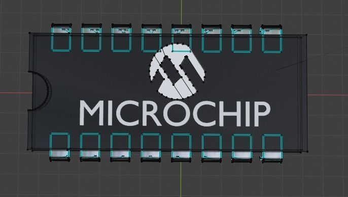 microchip Low-poly 3D model_3