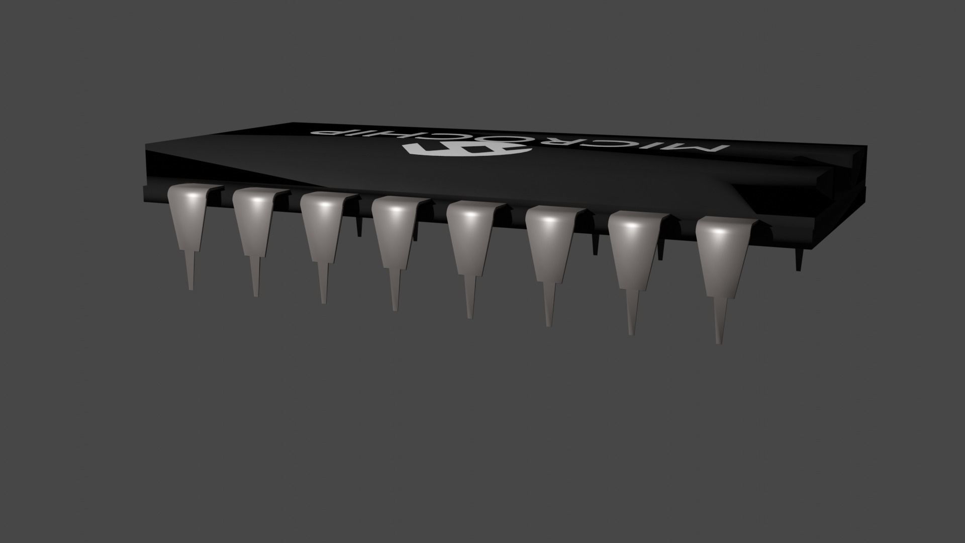 microchip Low-poly 3D model_2