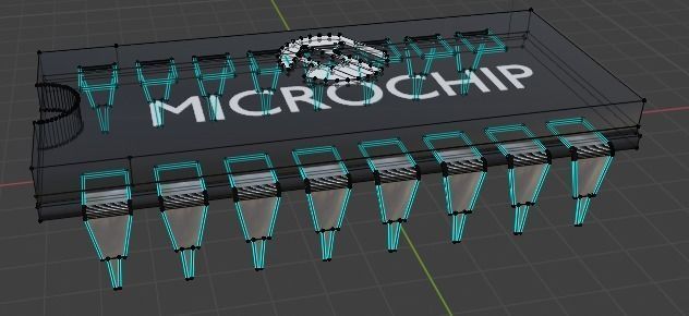 microchip Low-poly 3D model_1