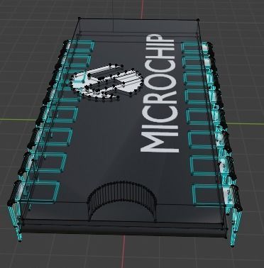 microchip Low-poly 3D model_4