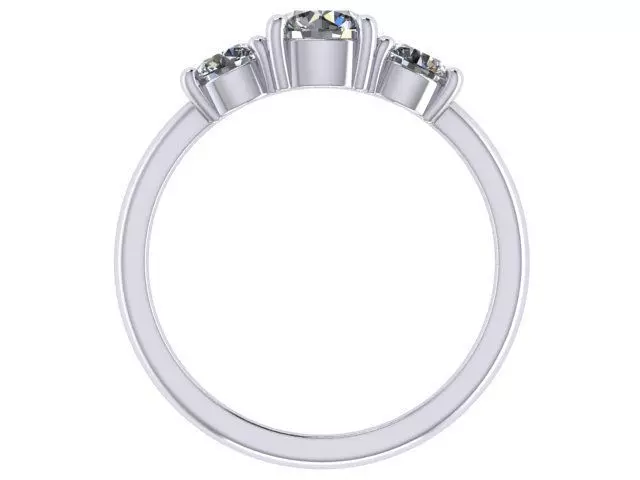 3 Stone Ring RDs 3D print model_0