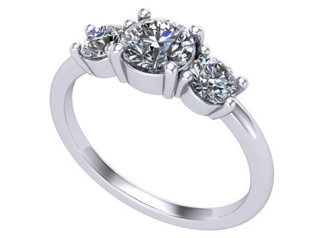 3 Stone Ring RDs 3D print model_1