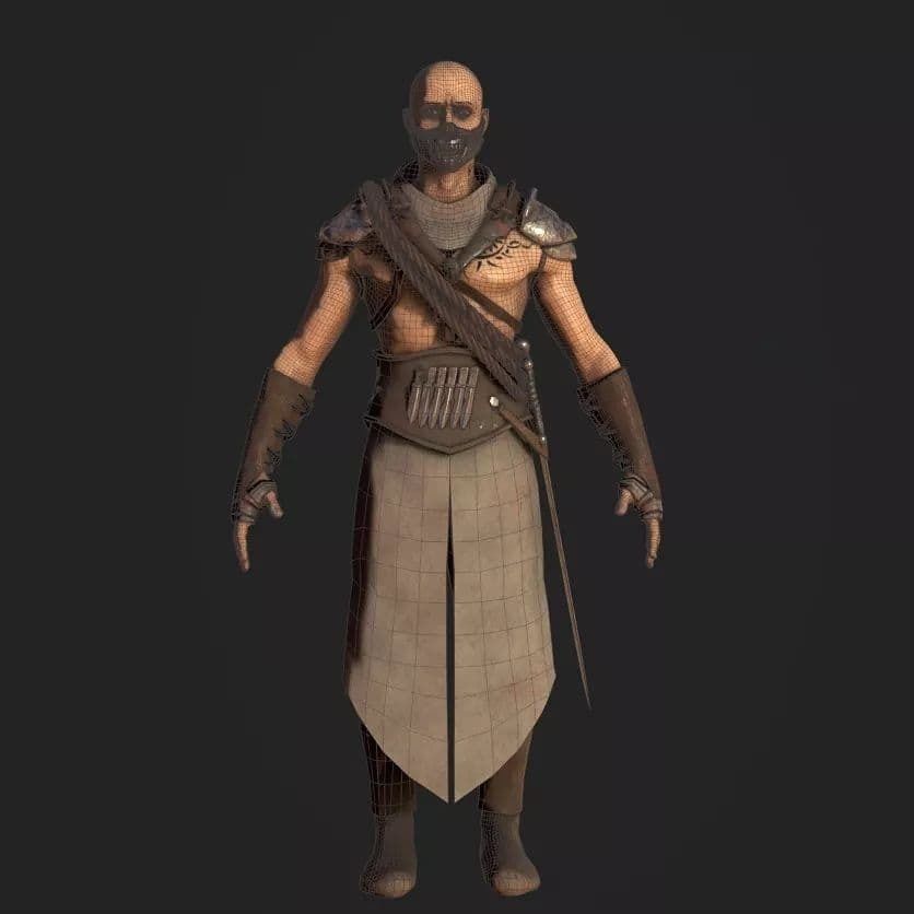 Warrior  game model and Character 3D model_6
