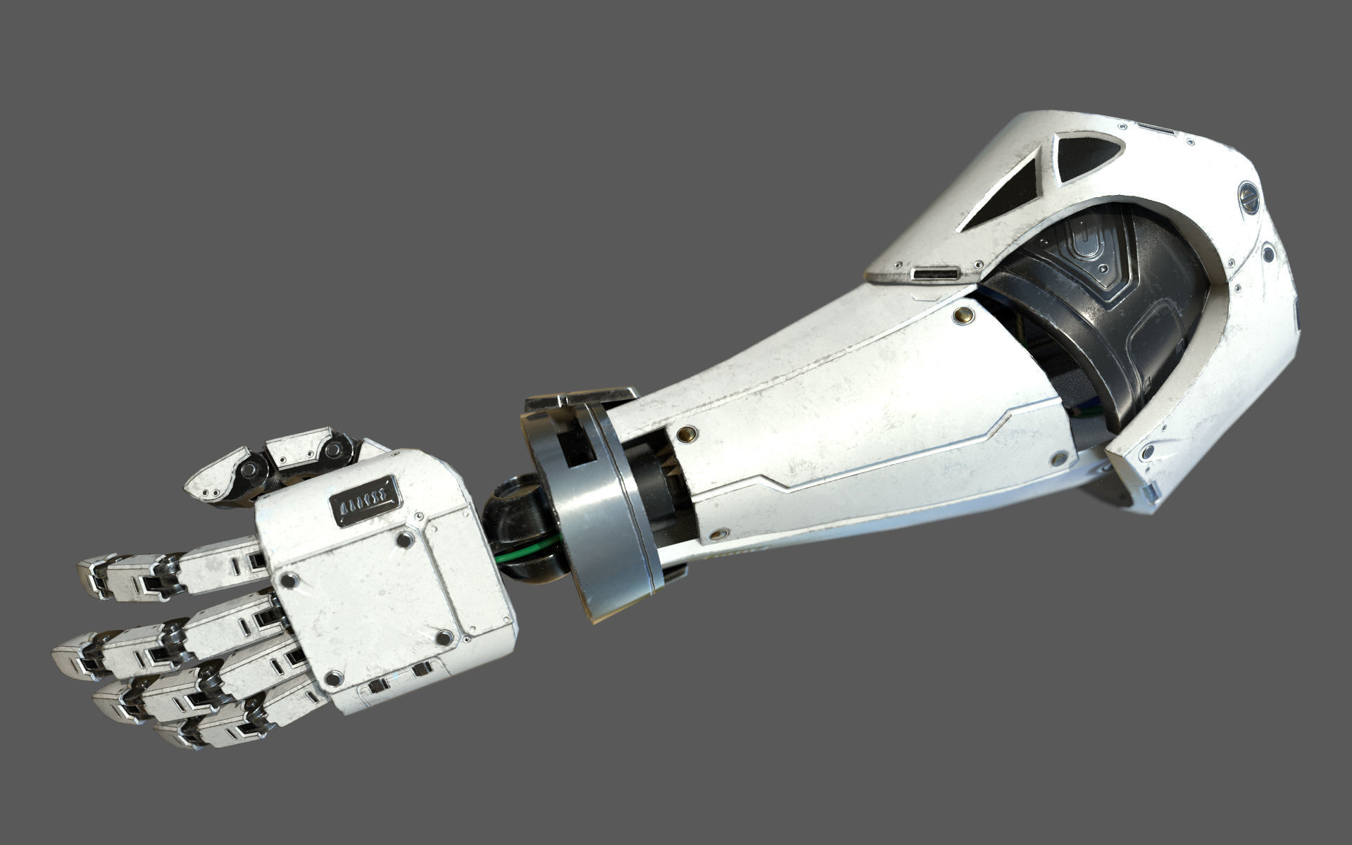 Robot Arm For Art White 3D model_4