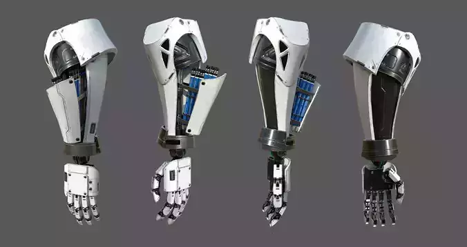 Robot Arm For Art White 3D model