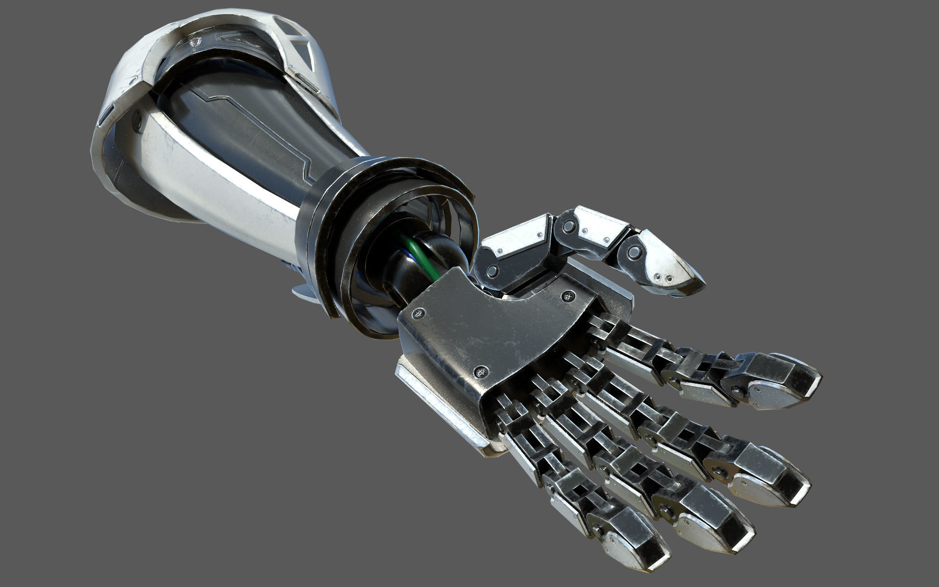Robot Arm For Art White 3D model_6