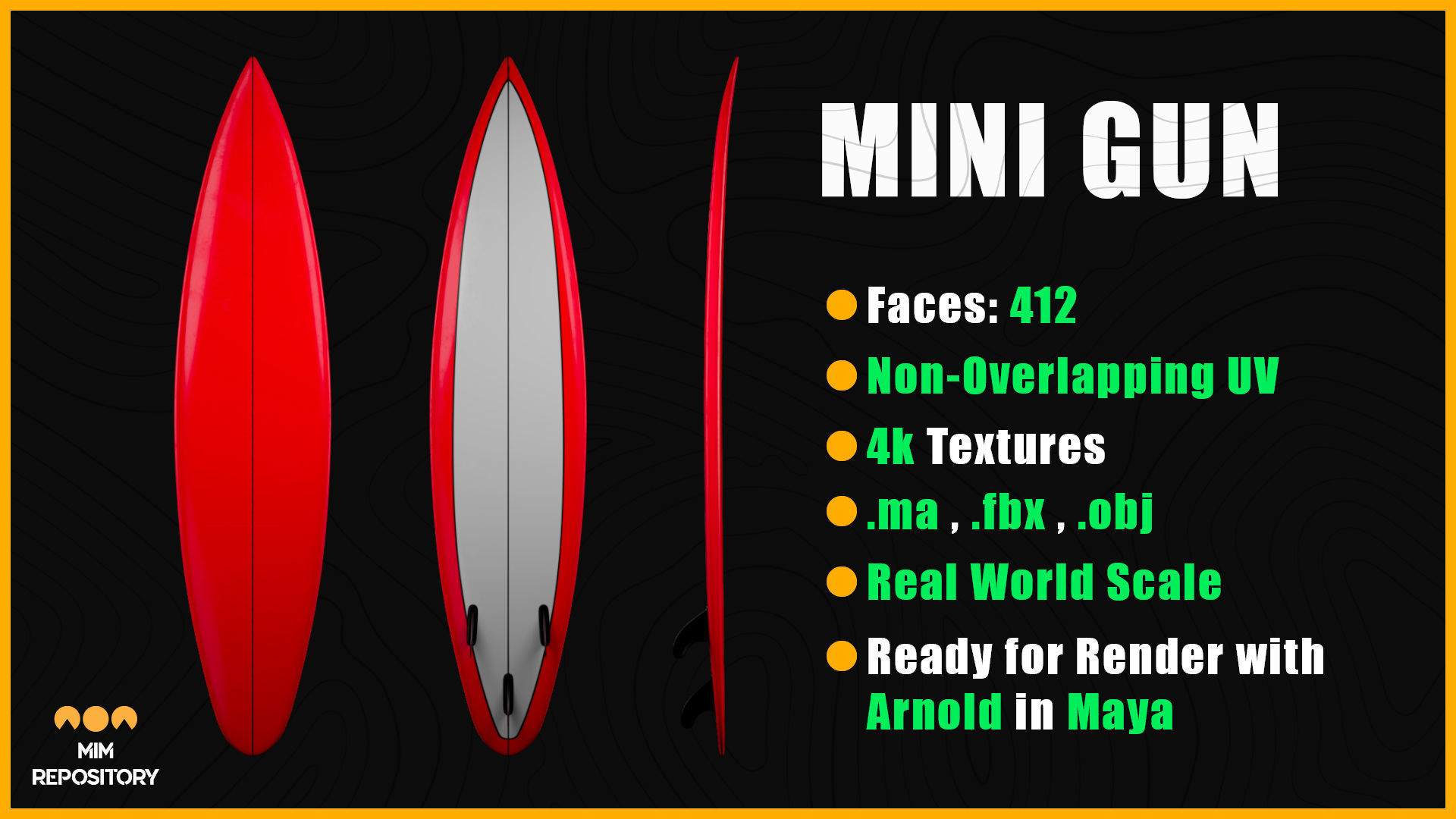 10 Surfboard 3D Models-UPDATE 3D model_7