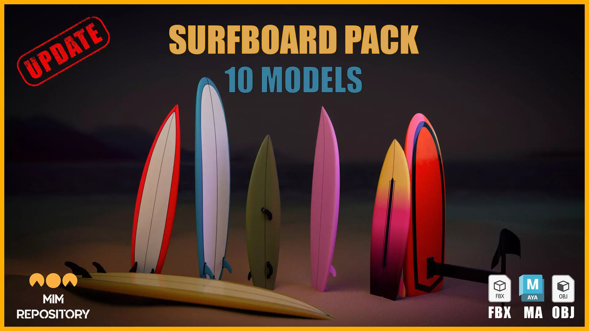 10 Surfboard 3D Models-UPDATE 3D model_0