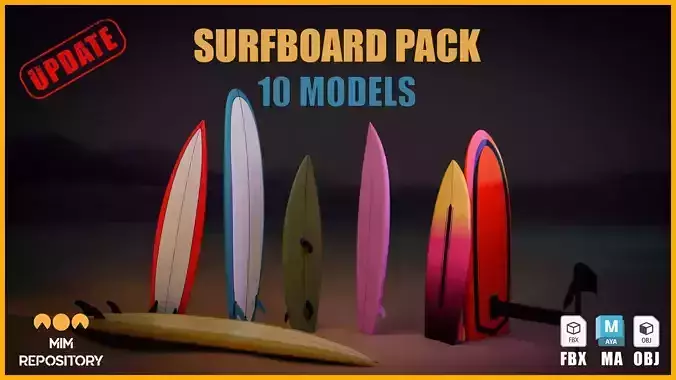 10 Surfboard 3D Models-UPDATE 3D model