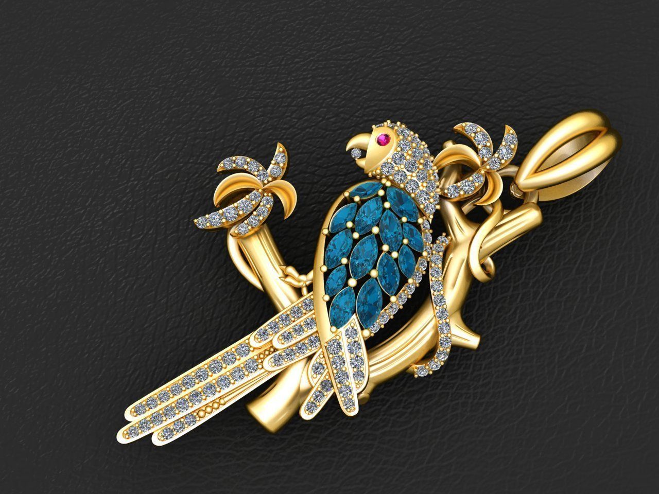 pendant parrot 3D print model_2