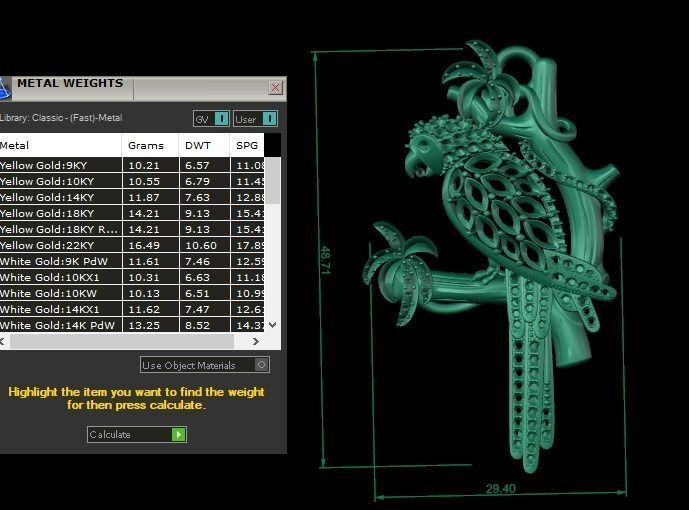 pendant parrot 3D print model_4