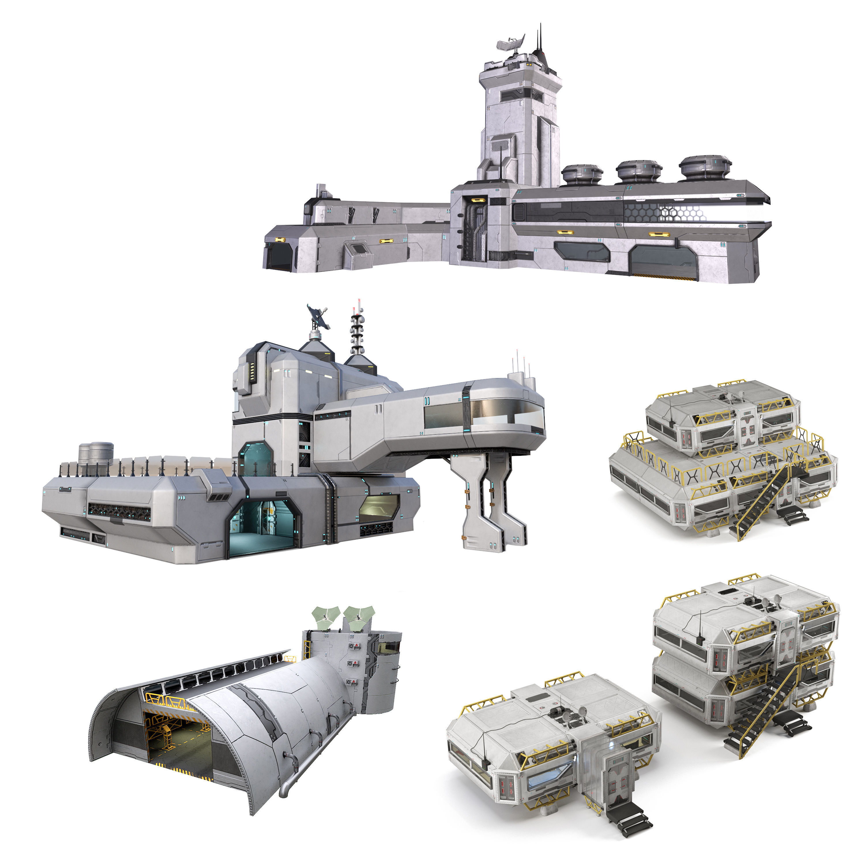 Space buildings 3D Model Collection_0