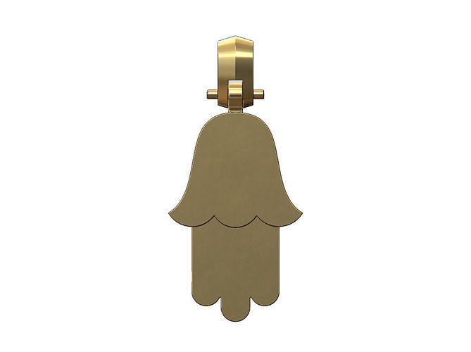Simple stepped hand of fatima pendant with bail 3D print model