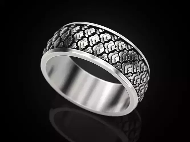 Japanese pattern ring 3D print model