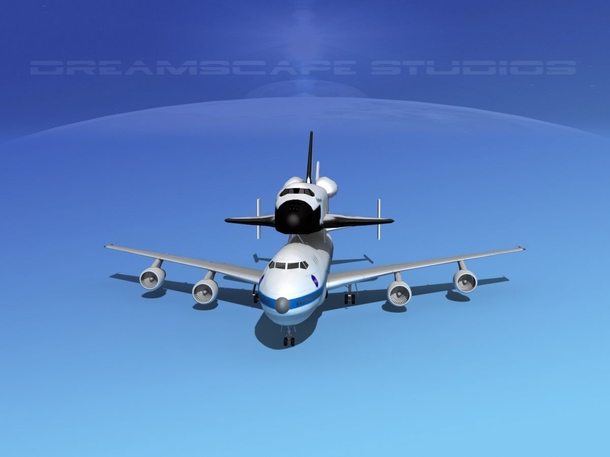 Space Shuttle Endeavour Transport LP 1-2 747 3D model_1