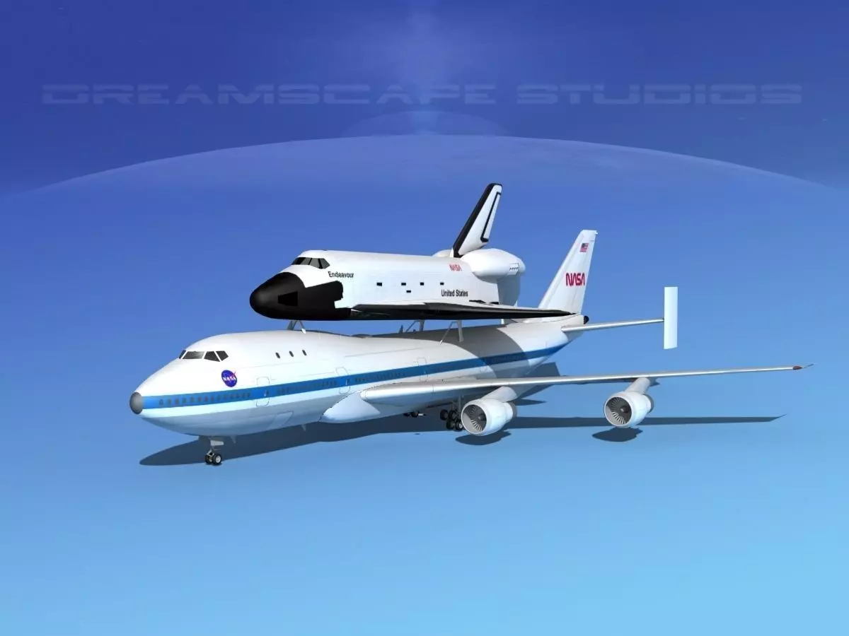 Space Shuttle Endeavour Transport LP 1-2 747 3D model_0