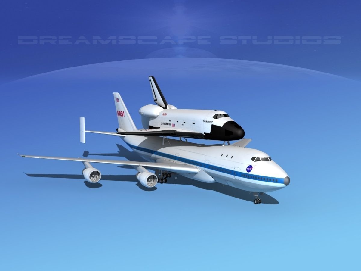 Space Shuttle Endeavour Transport LP 1-2 747 3D model_2