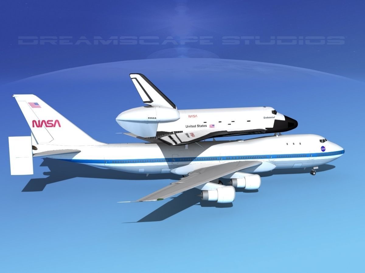 Space Shuttle Endeavour Transport LP 1-2 747 3D model_5