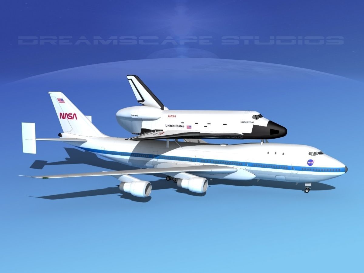 Space Shuttle Endeavour Transport LP 1-2 747 3D model_3