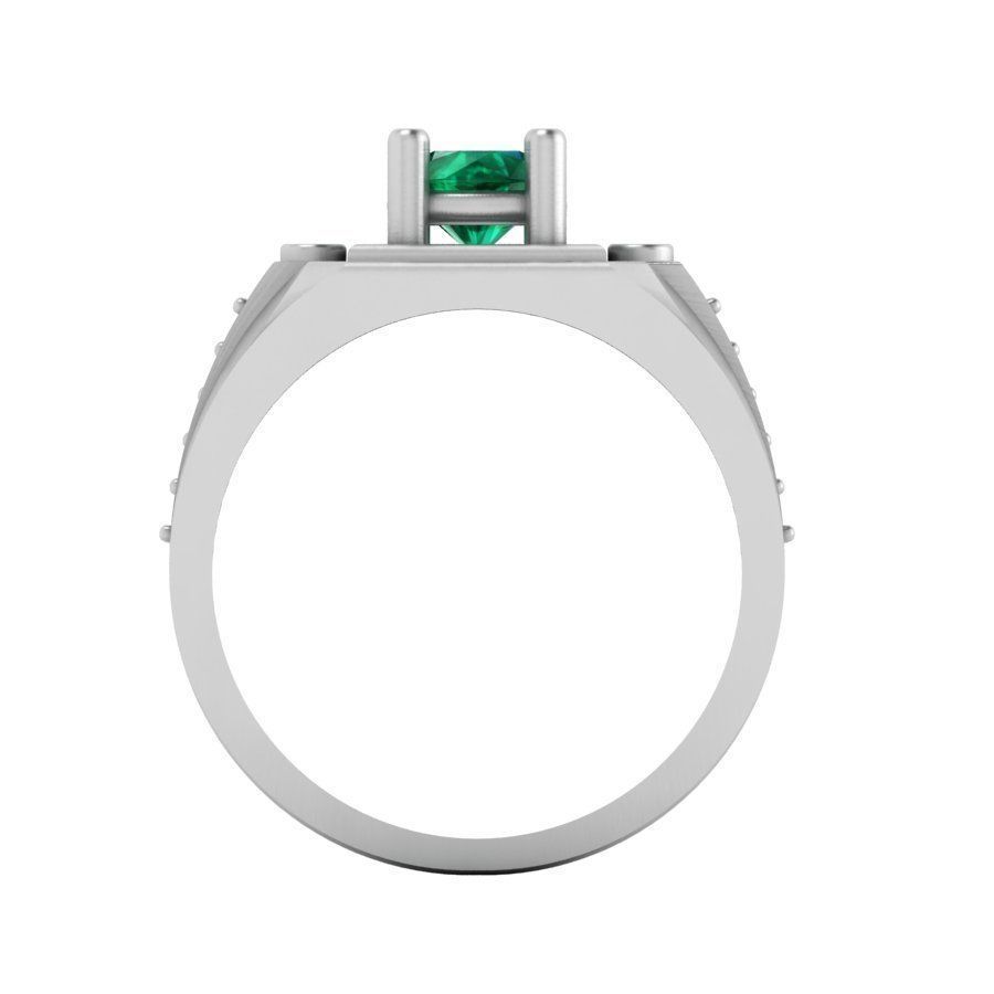 3d-model ring emerald and diamond engagement 3D print model_2