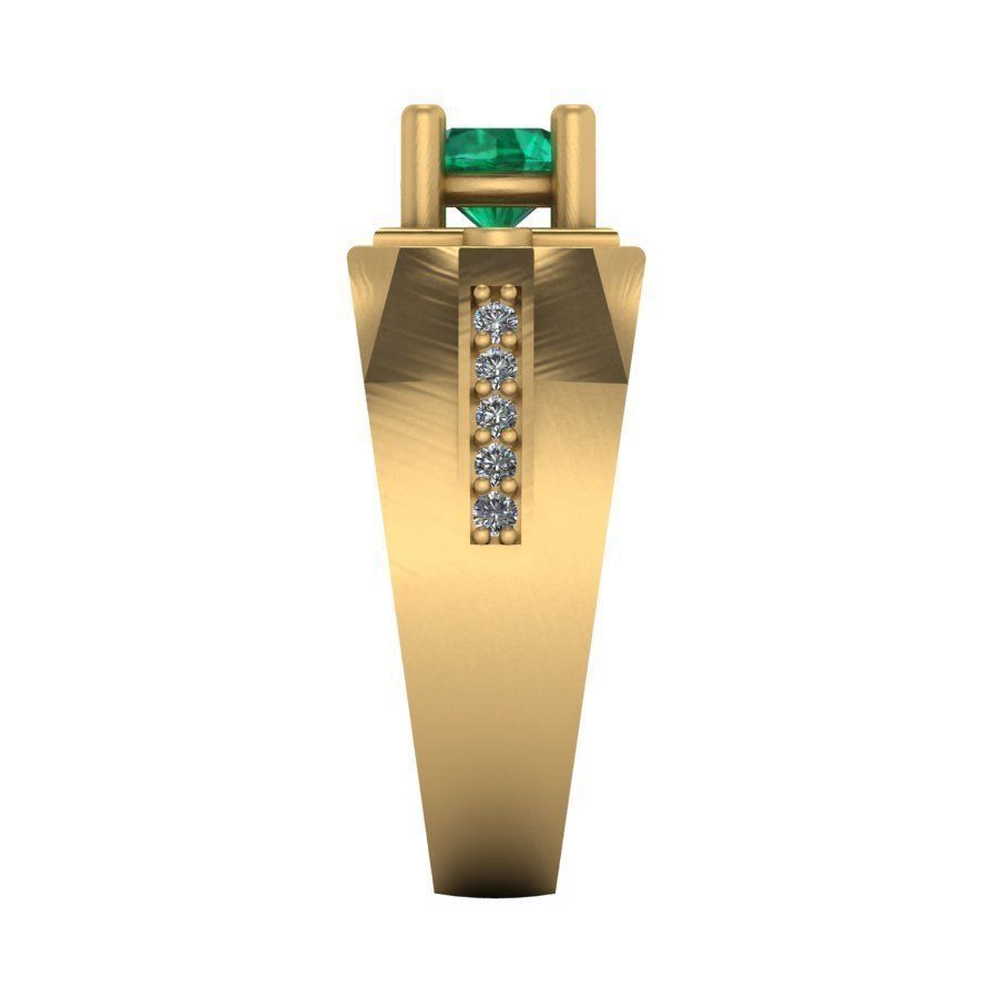 3d-model ring emerald and diamond engagement 3D print model_14