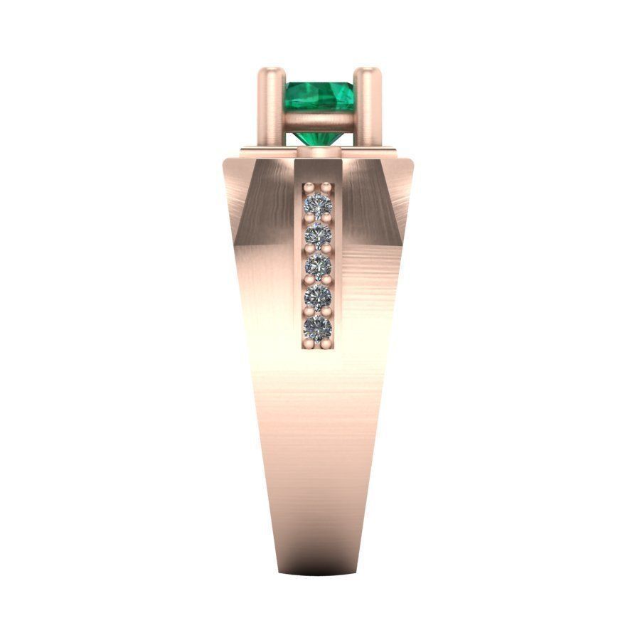 3d-model ring emerald and diamond engagement 3D print model_12
