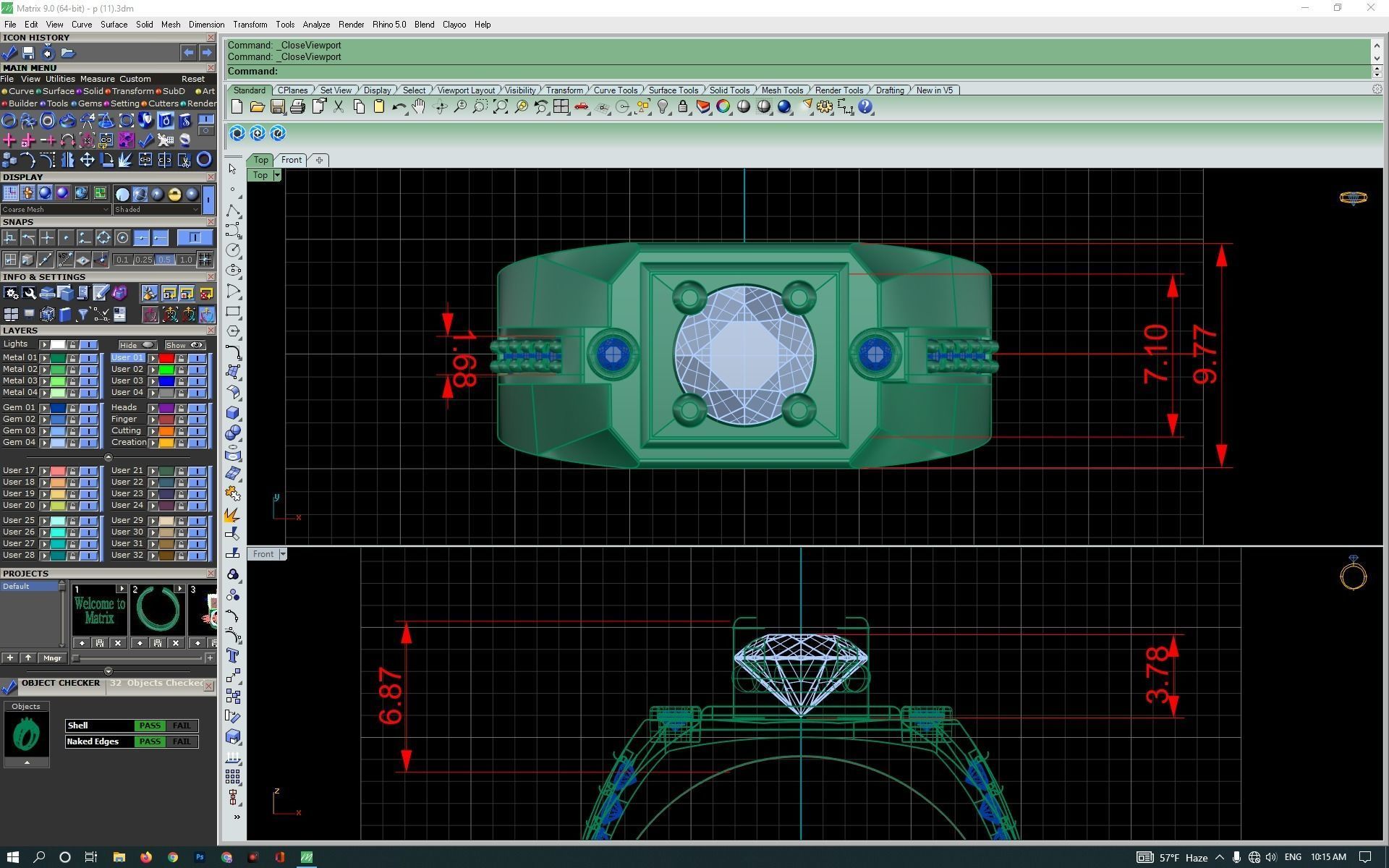 3d-model ring emerald and diamond engagement 3D print model_15