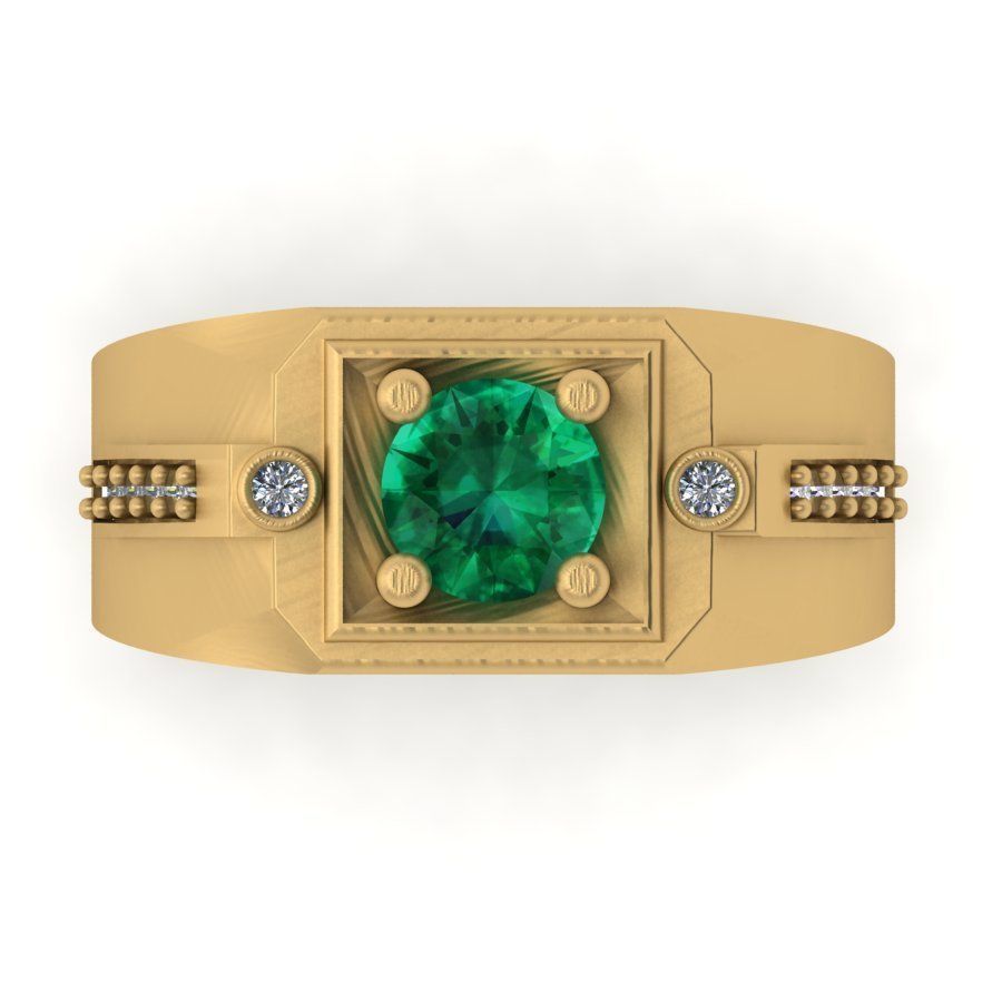 3d-model ring emerald and diamond engagement 3D print model_11