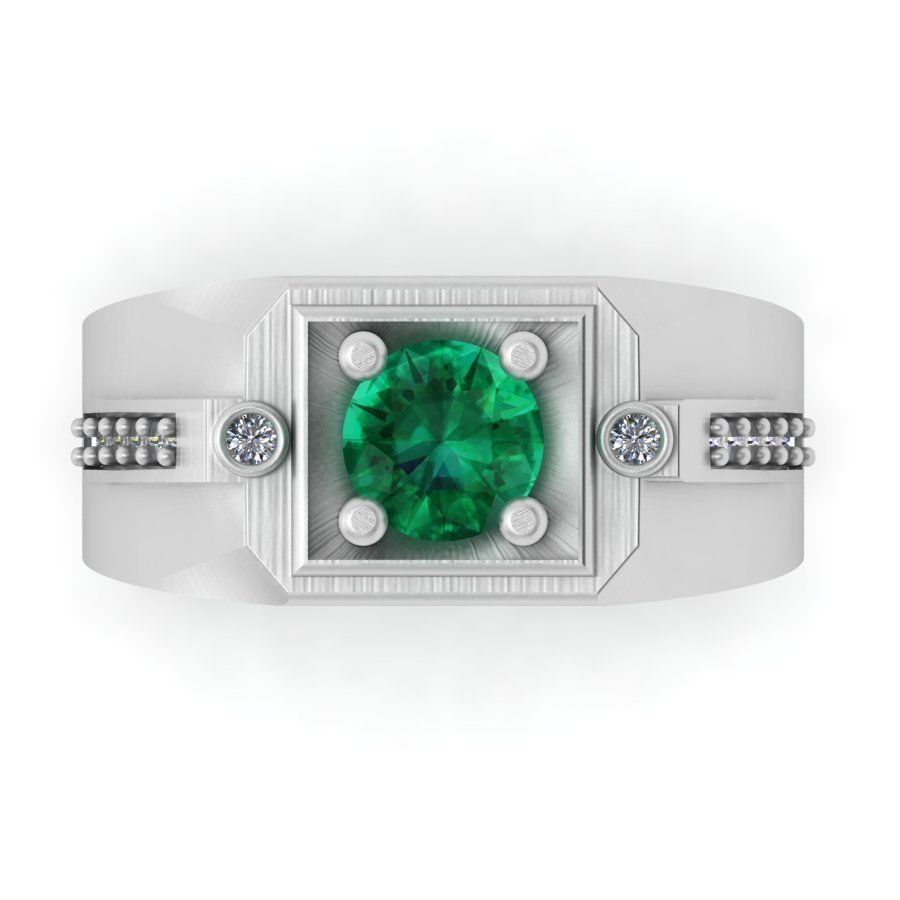 3d-model ring emerald and diamond engagement 3D print model_10