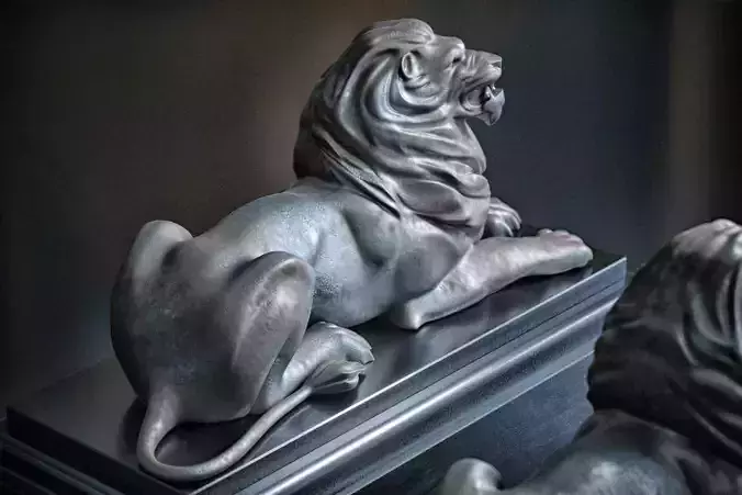 lion sculptures 3D model
