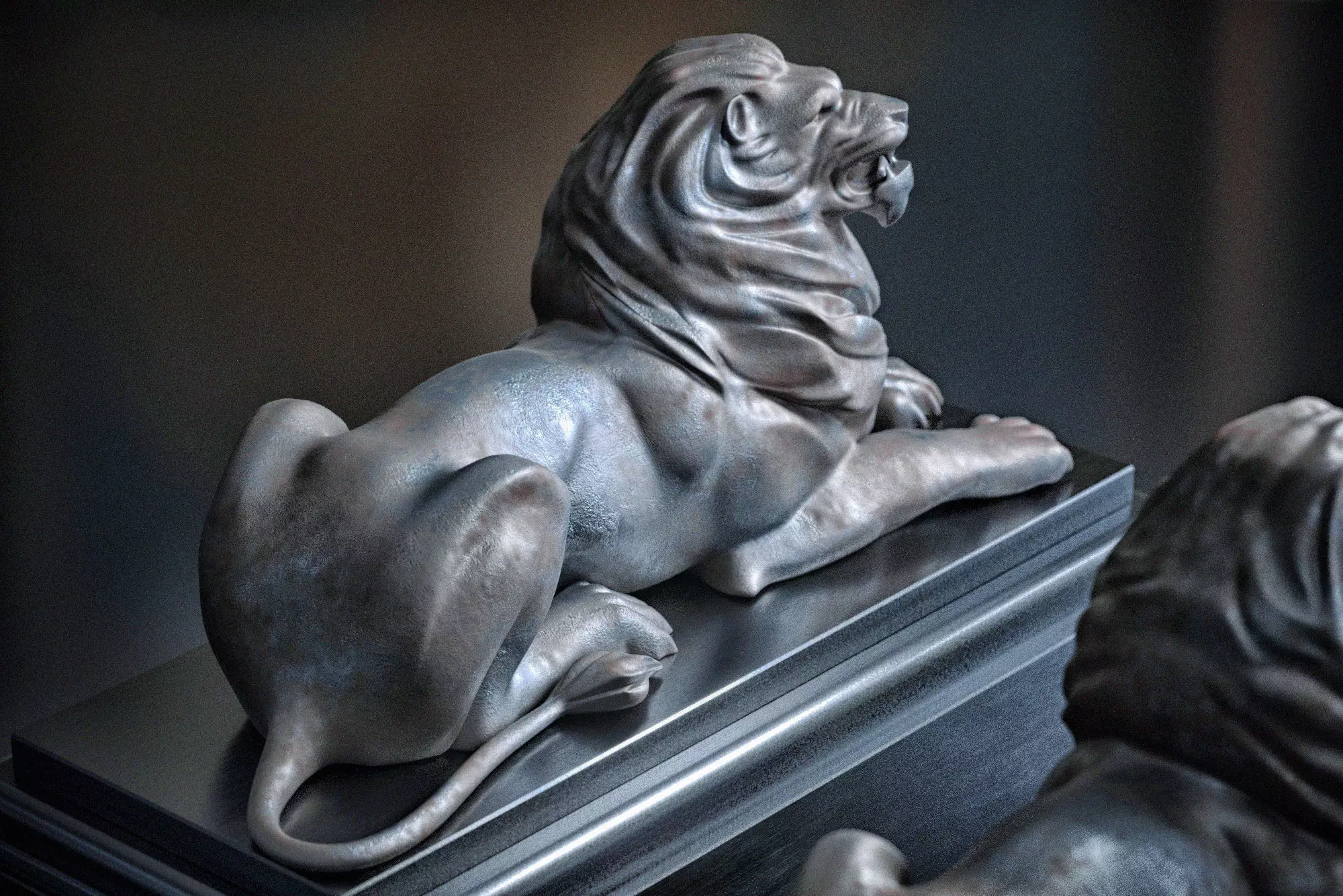 lion sculptures 3D model_0