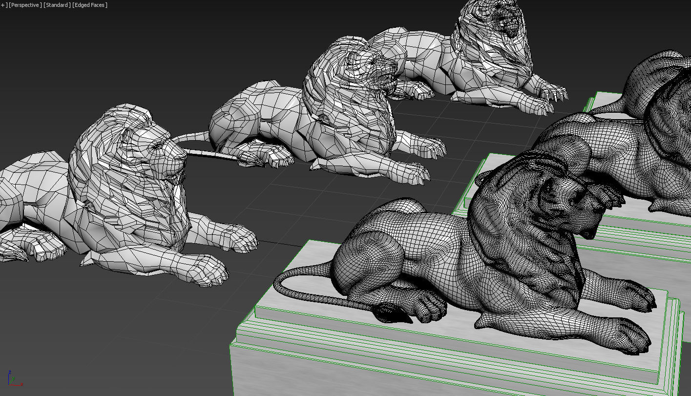 lion sculptures 3D model_12